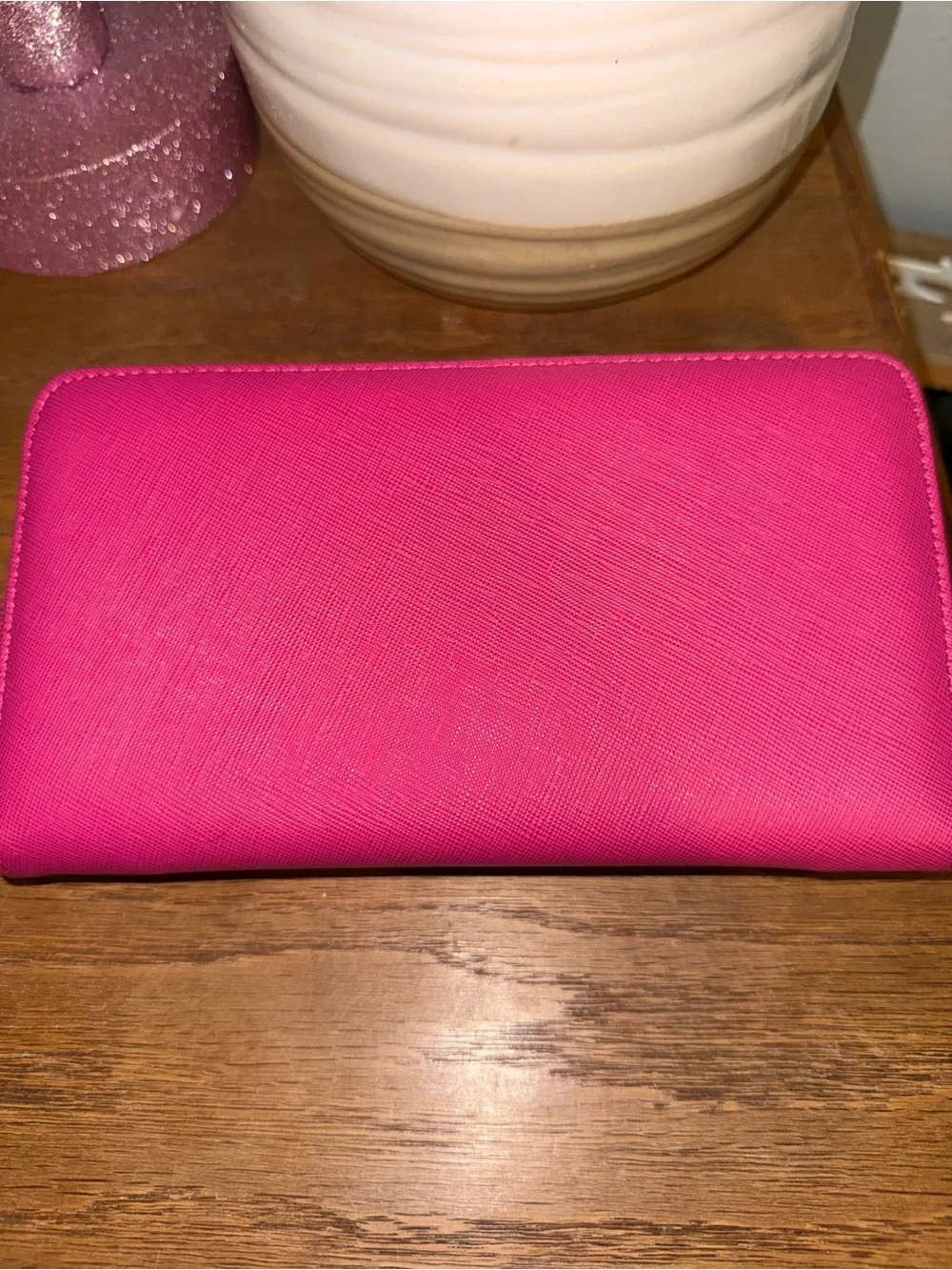 Betsey Johnson Hot Pink Bow Wristlet Clutch